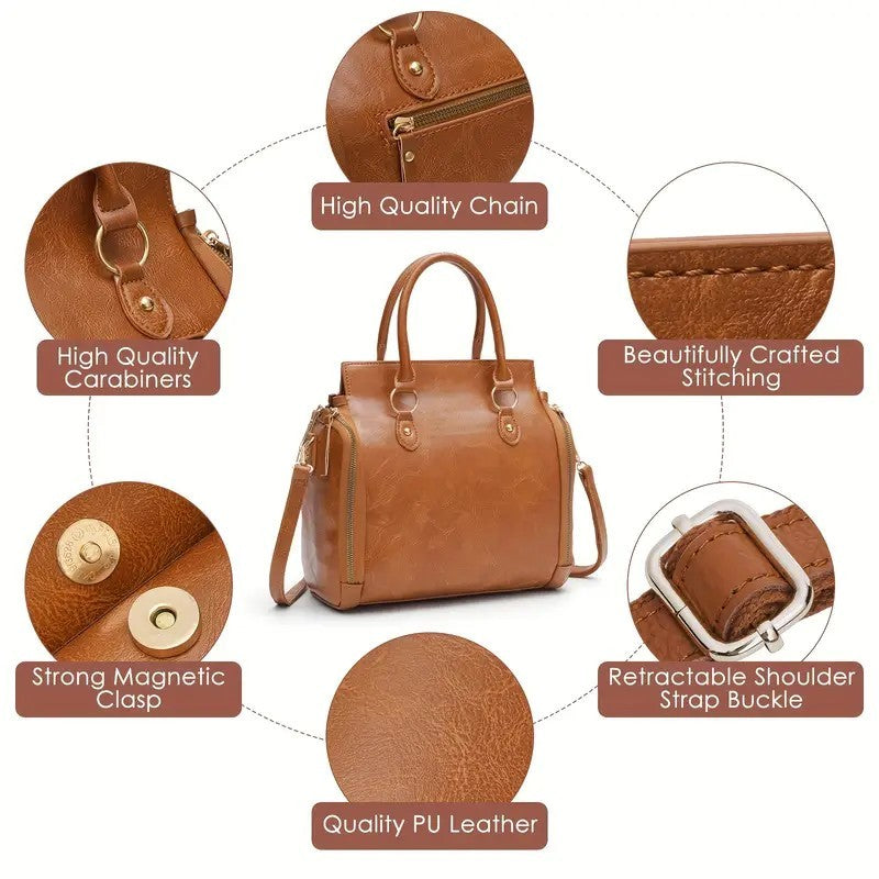 Women’s Multifunctional Leather Shoulder Bag – Stylish Handbag for Every Occasion